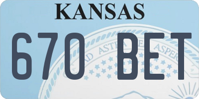 KS license plate 670BET