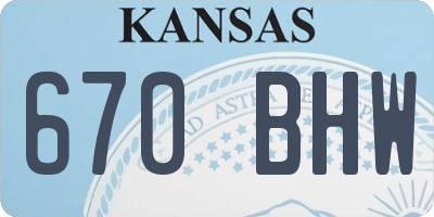KS license plate 670BHW