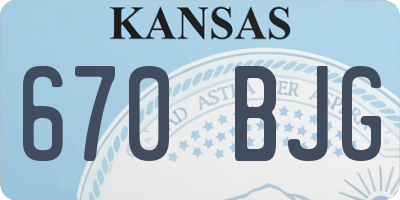KS license plate 670BJG