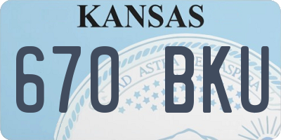 KS license plate 670BKU