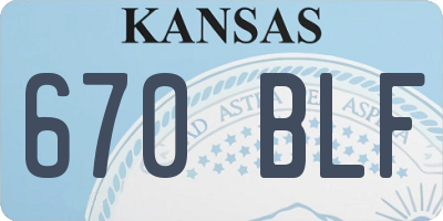 KS license plate 670BLF