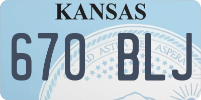 KS license plate 670BLJ