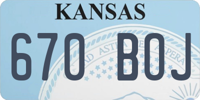 KS license plate 670BOJ