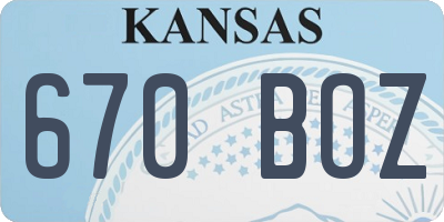 KS license plate 670BOZ