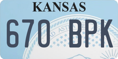 KS license plate 670BPK