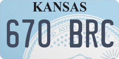 KS license plate 670BRC