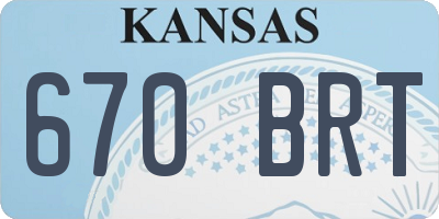 KS license plate 670BRT