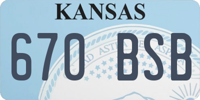 KS license plate 670BSB