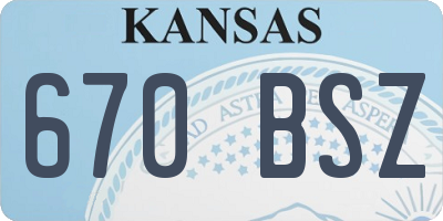 KS license plate 670BSZ