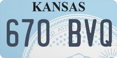KS license plate 670BVQ