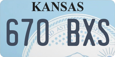 KS license plate 670BXS