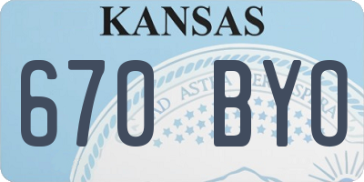 KS license plate 670BYO