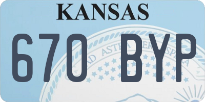 KS license plate 670BYP