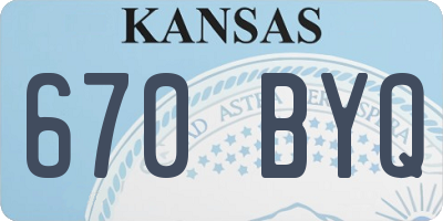 KS license plate 670BYQ