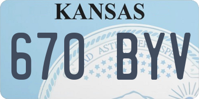 KS license plate 670BYV