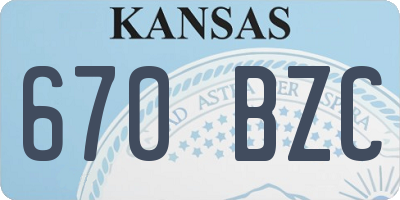 KS license plate 670BZC