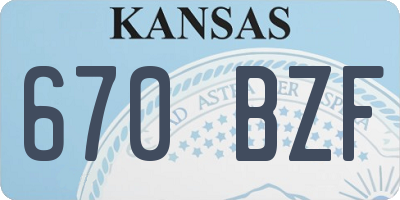 KS license plate 670BZF