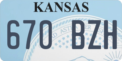 KS license plate 670BZH