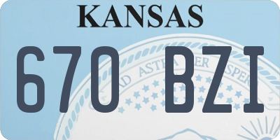 KS license plate 670BZI