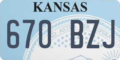 KS license plate 670BZJ