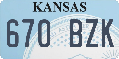 KS license plate 670BZK