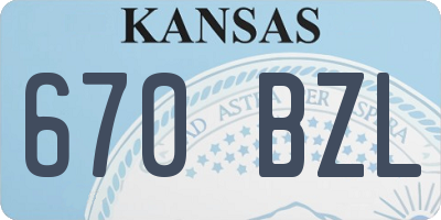 KS license plate 670BZL