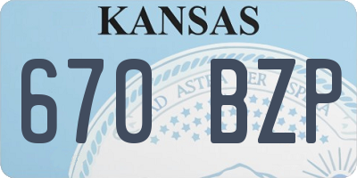 KS license plate 670BZP