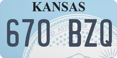 KS license plate 670BZQ