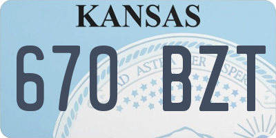 KS license plate 670BZT