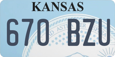 KS license plate 670BZU