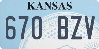 KS license plate 670BZV