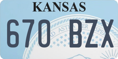 KS license plate 670BZX