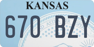 KS license plate 670BZY