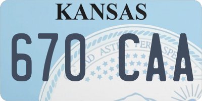 KS license plate 670CAA