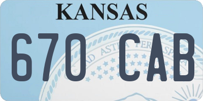 KS license plate 670CAB
