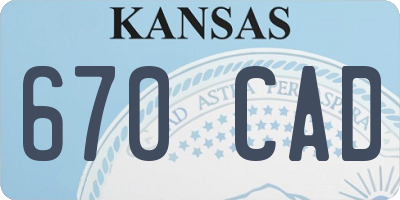 KS license plate 670CAD