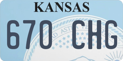 KS license plate 670CHG