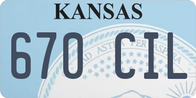 KS license plate 670CIL