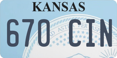 KS license plate 670CIN