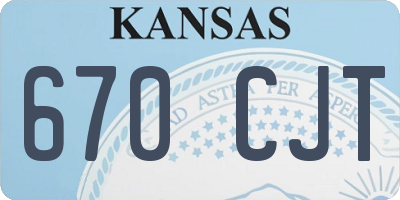 KS license plate 670CJT