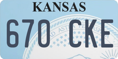 KS license plate 670CKE