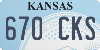 KS license plate 670CKS