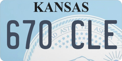 KS license plate 670CLE