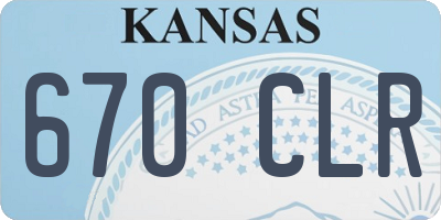 KS license plate 670CLR