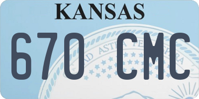 KS license plate 670CMC