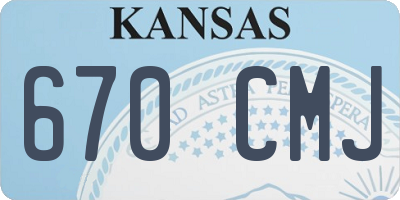 KS license plate 670CMJ