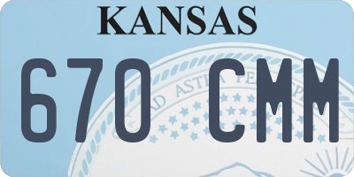 KS license plate 670CMM