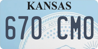 KS license plate 670CMO