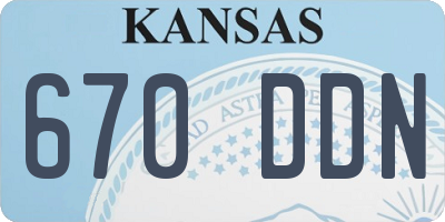 KS license plate 670DDN