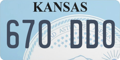 KS license plate 670DDO